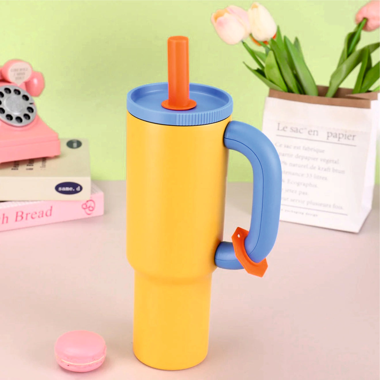 Plane Tumbler Bottle – Stainless Steel Insulated Water Bottle With Straw & Handle