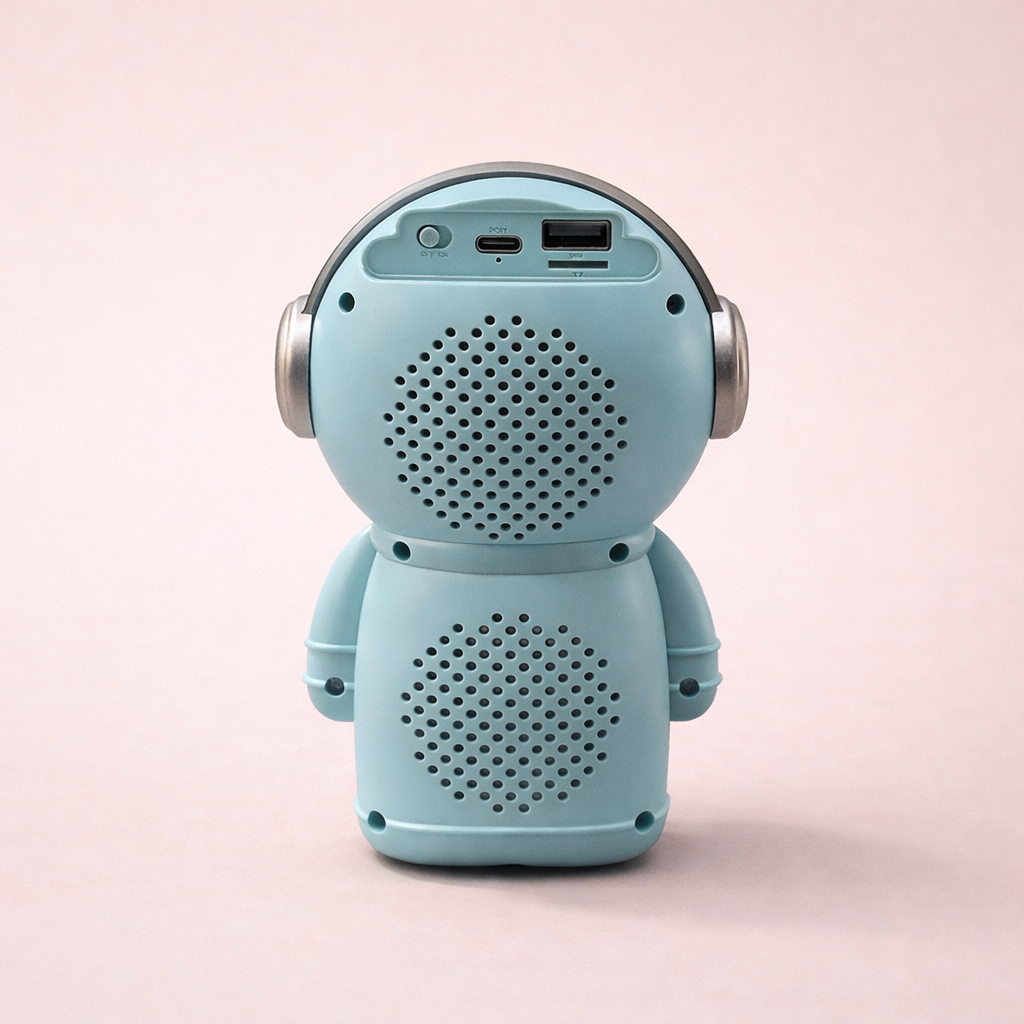 Space Adventure Astronaut Bluetooth Speaker – LED Color-Changing Helmet, Portable Wireless Mini Speaker with Galaxy Light Show, Gift Box Included – Blue