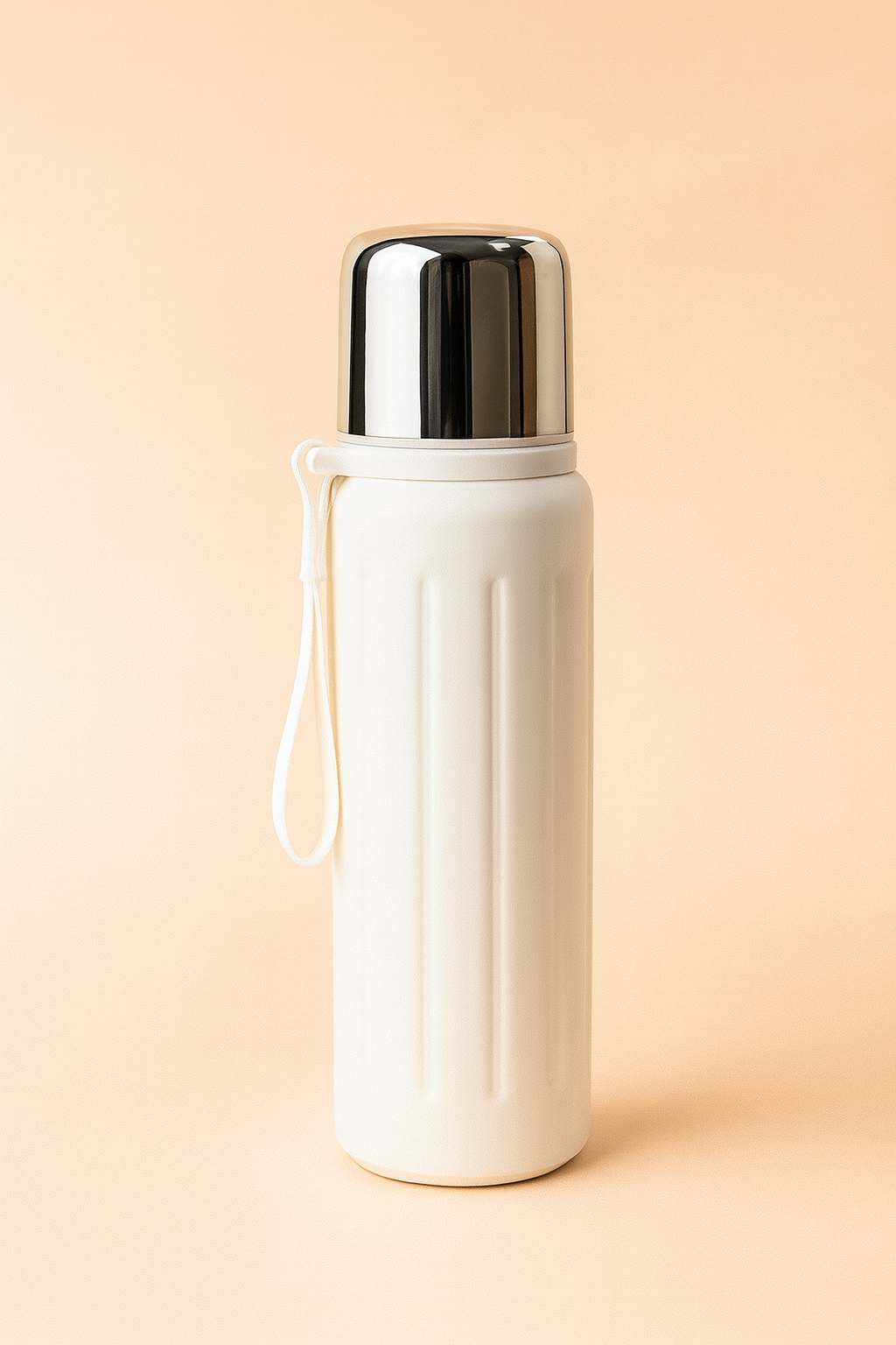UrbanThermo – Double Wall Hot & Cold Flask with Metallic Cup & Grip Strap
