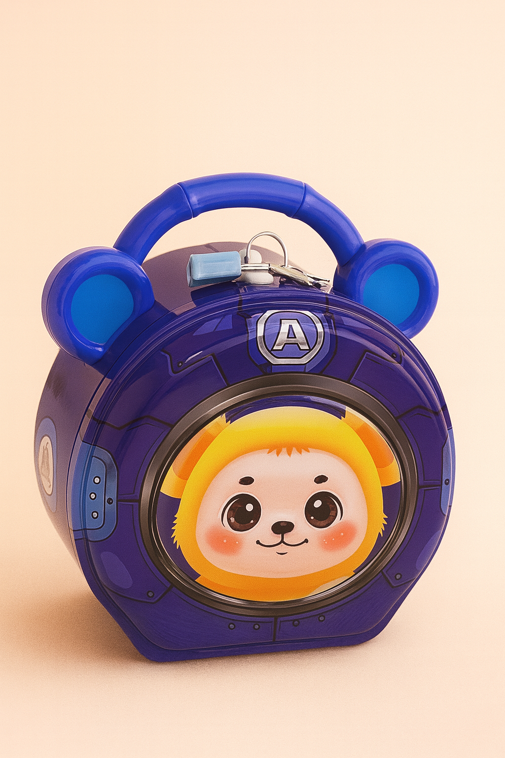 KiddyGuard Space Bear Money Bank – Lockable Coin Safe for Kids with Key, Durable Piggy Bank for Saving & Gifting