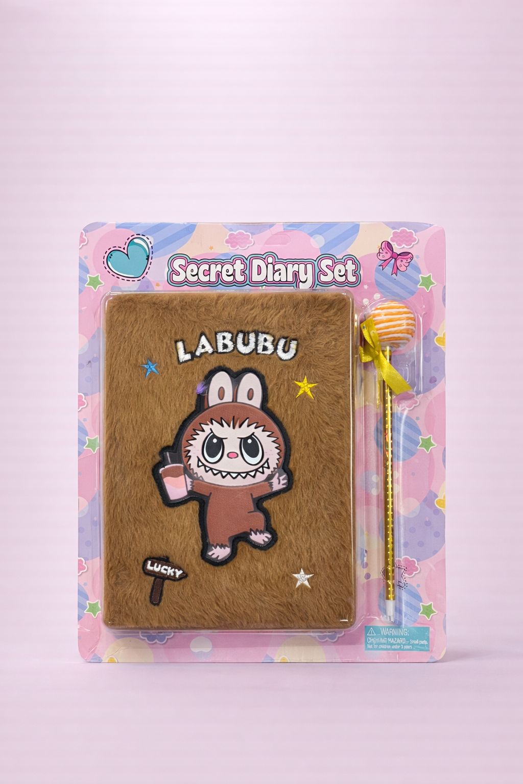 Labubu Secret Diary Set for Kids | Plush Diary with Decorative Pen