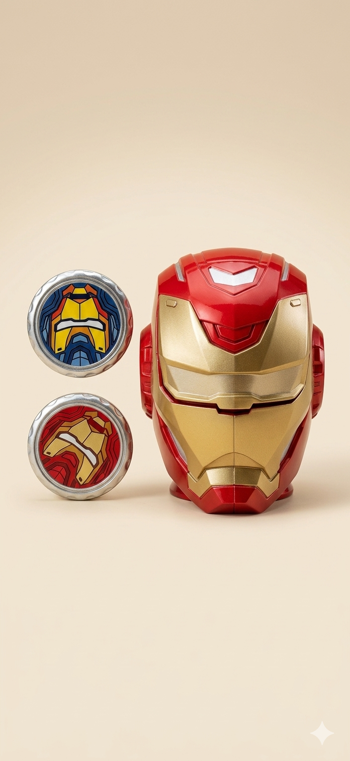Superhero Spin Battle Toy Set with Launcher Mask | Rolly-Polly Spinning Tops | Beyblade Style Action Game for Kids | Durable Metal Tops with Collectible Design (Pack of 2)