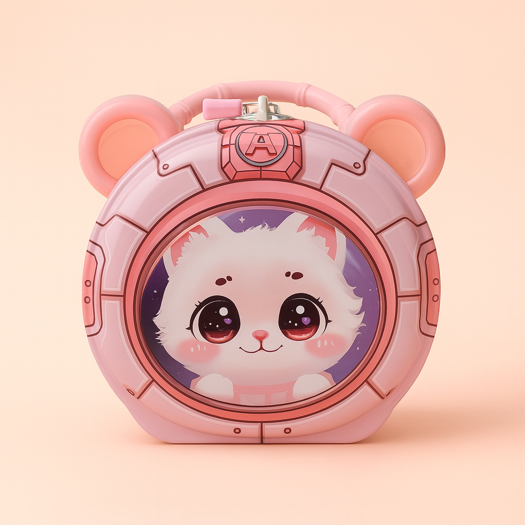 Premium Cat Design Money Box with Lock | Cute Pink Kitty Piggy Bank for Kids | Durable Hard Plastic Coin Bank | Portable Handle | Perfect Gift for Girls & Animal Lovers