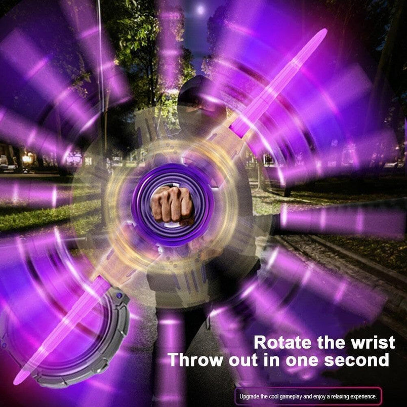 Rotating Double-Edged LED Light Up Sword Toy for Kids – Spinning Glow Staff with Colourful Lights | Smooth Safe Edges | Cosplay & Role Play Toy for Boys & Girls | Age 5+ | Birthday Gift