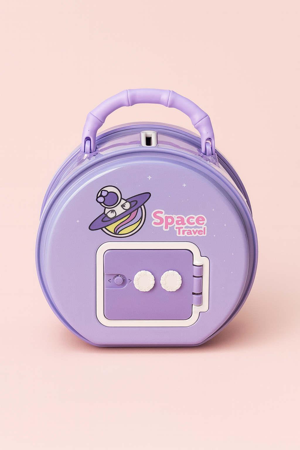 Space Rocket Money Bank for Kids | Adorable Purple Coin Box with Astronaut & Space Theme | Cute Piggy Bank with Handle