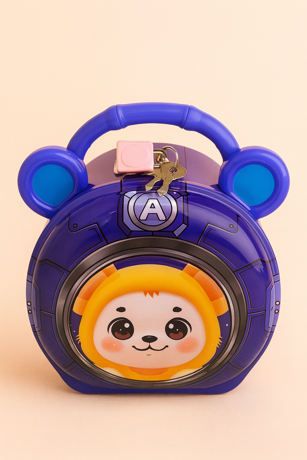 KiddyGuard Space Bear Money Bank – Lockable Coin Safe for Kids with Key, Durable Piggy Bank for Saving & Gifting