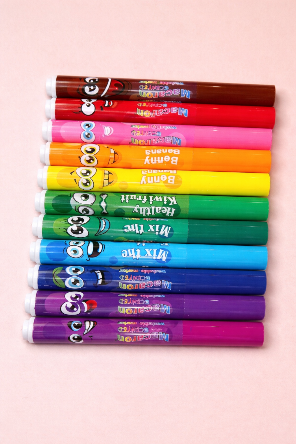 Macaron Scented Colour Markers Set – 12 Pack | Fruity Scent Sketch Pens for Kids