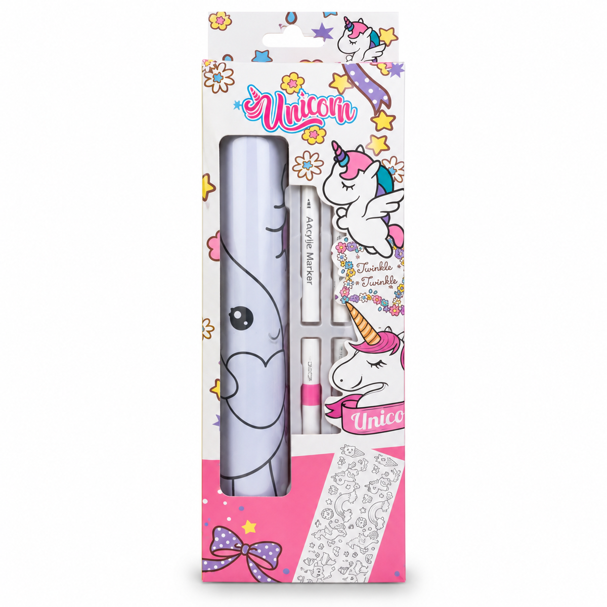 Jumbo Colouring Roll for Kids with 6 Acrylic Markers, Giant DIY Colouring Poster Set, Space & Unicorn Themes, Drawing & Painting Kit, Art and Craft Activity Gift for Boys & Girls (Astronaut/Unicorn)