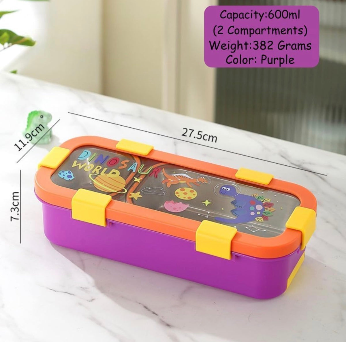 Kids lunch box size 27.5 x 11.9 x 7.3 cm
