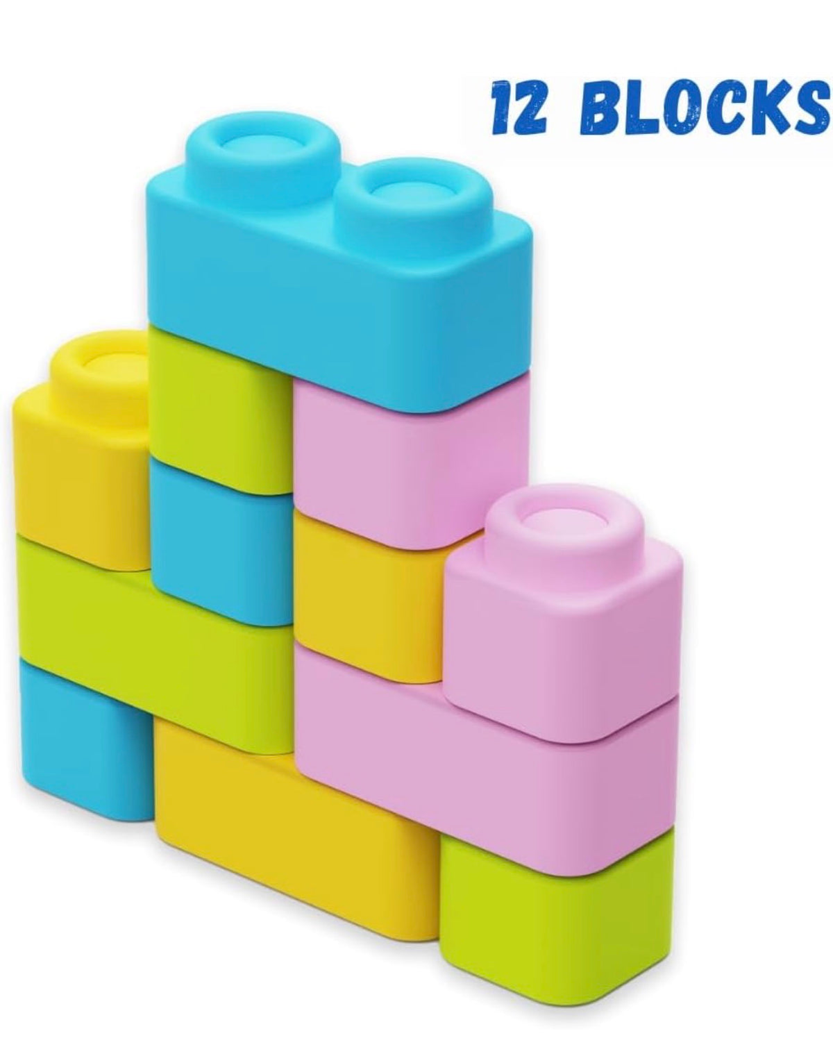 Learning Steps Infant Blocks – Soft & Squeezable Building Blocks for Babies, Safe for Mouthing, Stacking Toy for Colours & Counting | Baby's First Building Blocks | Age 5 Months+ (12 / 18 / 27 / 36 Blocks)