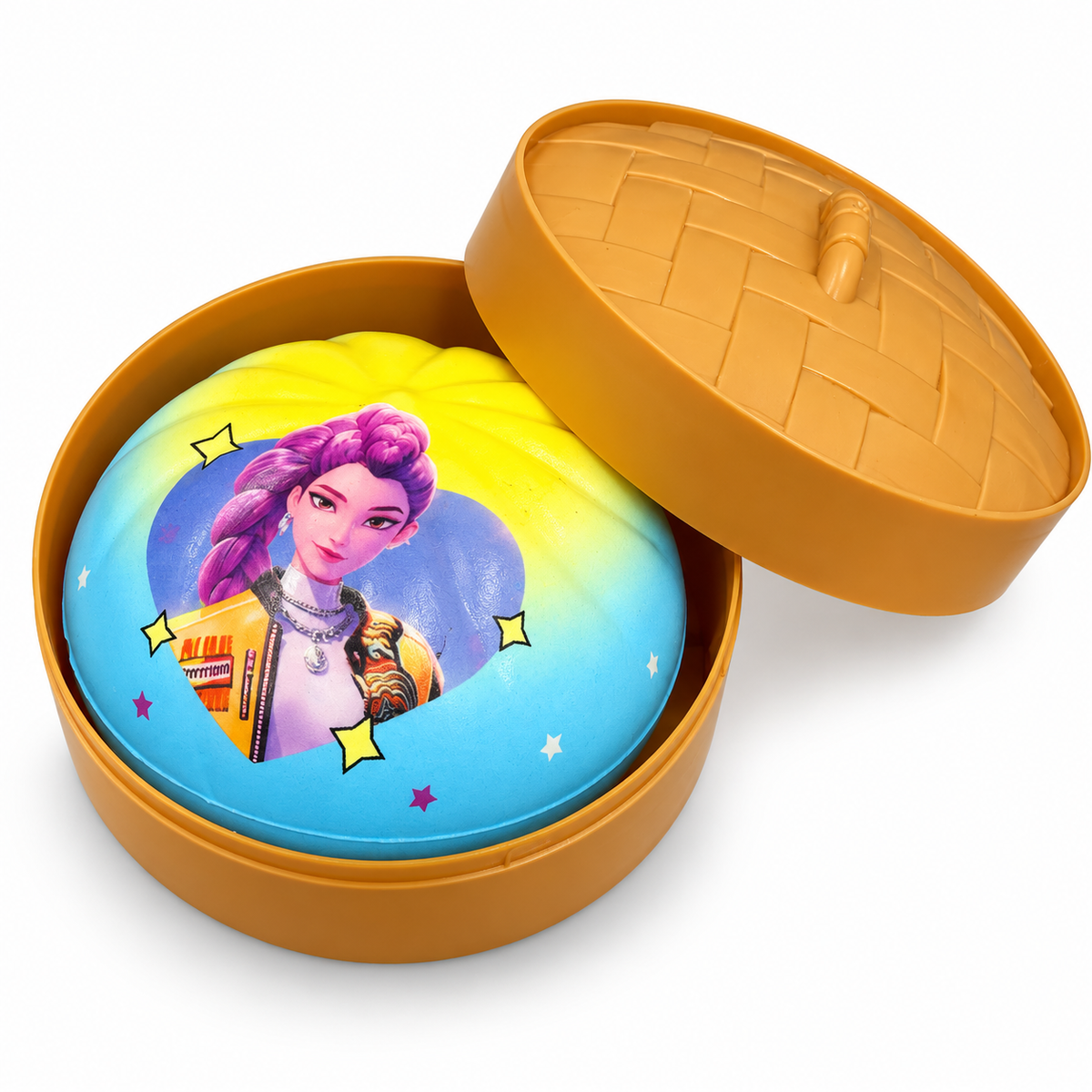 Squishy Bun Mystery Fidget Toy, Steamer Basket Dumpling Squishies, Slow Rising Foam Stress Relief Squeeze Toy, Surprise Blind Box Party Favor & Return Gift for Kids Ages 3+ (Random Design)
