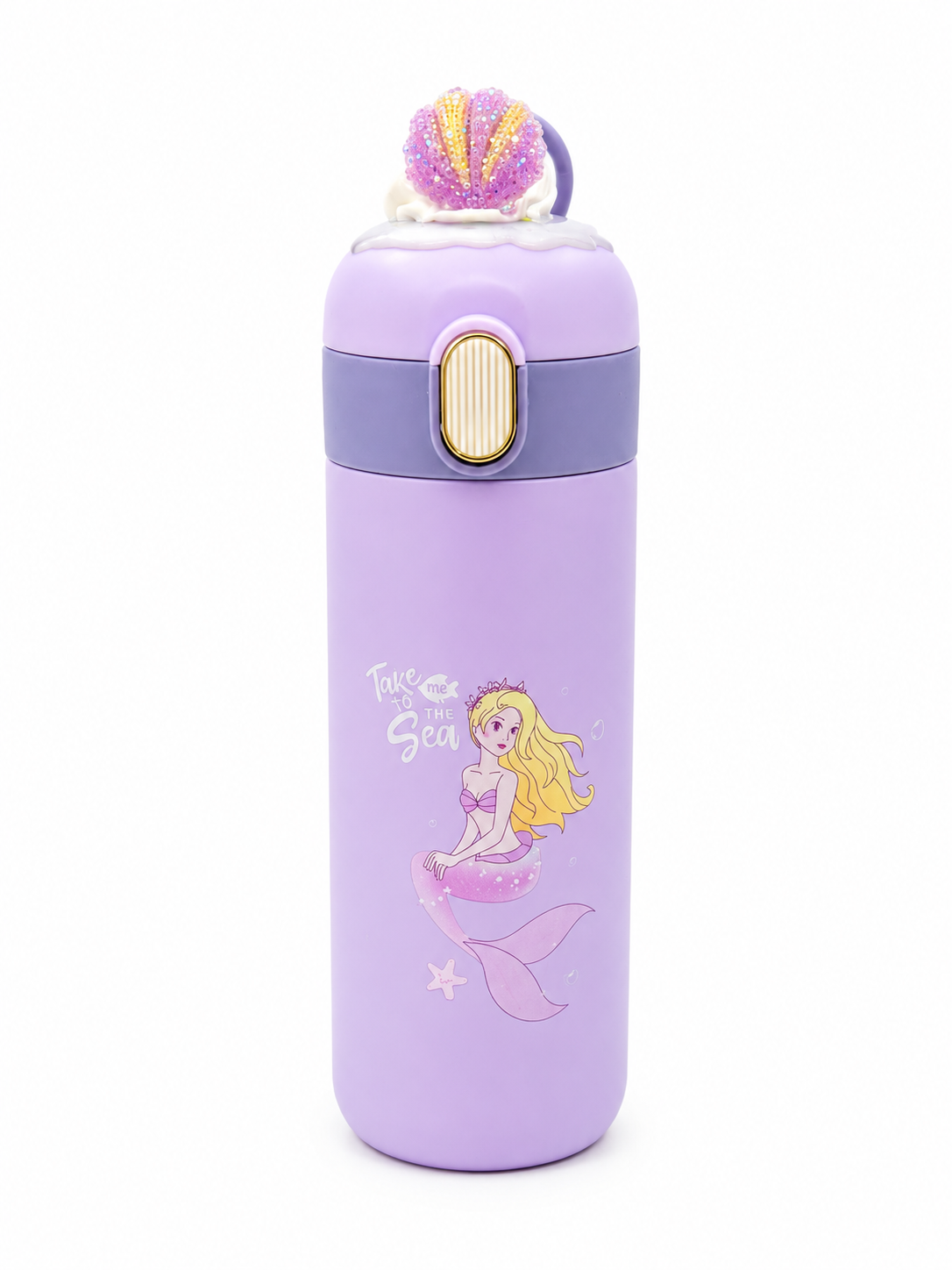 Kids Mermaid Stainless Steel Water Bottle with Straw Lid |500ml | Cute Leakproof Sipper Bottle for Girls