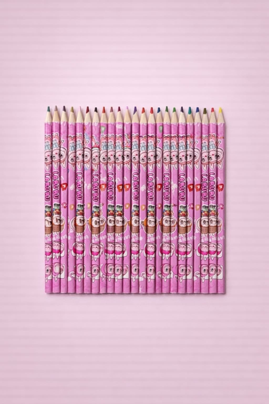 LABUBU Colored Pencils Set (24 Colors) | Cute Cartoon Art Pencils for Kids & School