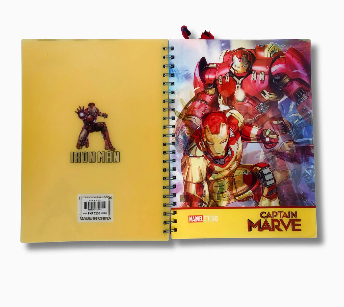 Marvel Avengers A4 Spiral Notebook with 3D Cover & Character Tab Dividers, 4 Designs