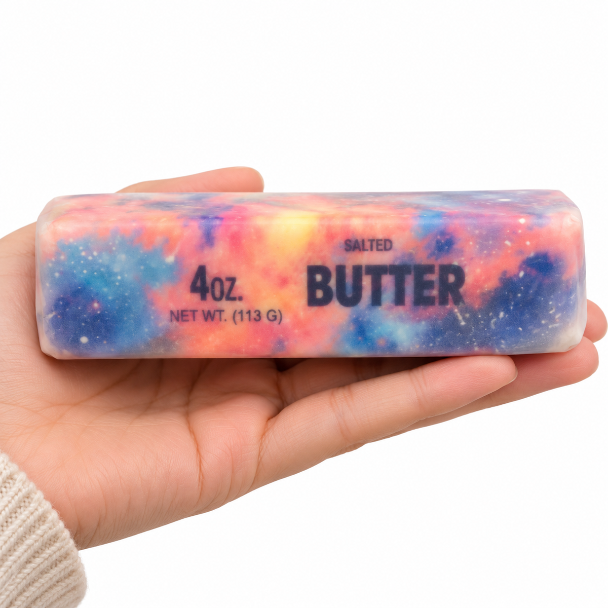 Galaxy Butter Stick Squishy Toy, Crispy Slow Rising Stress Relief Fidget with Crunchy Shell