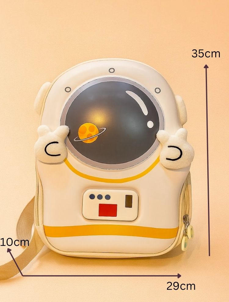 Astronaut Design Kids Backpack | 3D EVA Space School Bag for Boys & Girls | Cute Pink & Purple Waterproof Backpack | Lightweight Cartoon Travel & Preschool Bag