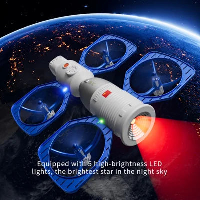 4DRC Mini Drone for Kids with Camera, Space Station Design, 5 LED Lights, Optical Flow Hover, 360° Flips, Headless Mode, One Key Return, Propeller Guards, Remote Control Toy Drone for Boys & Girls