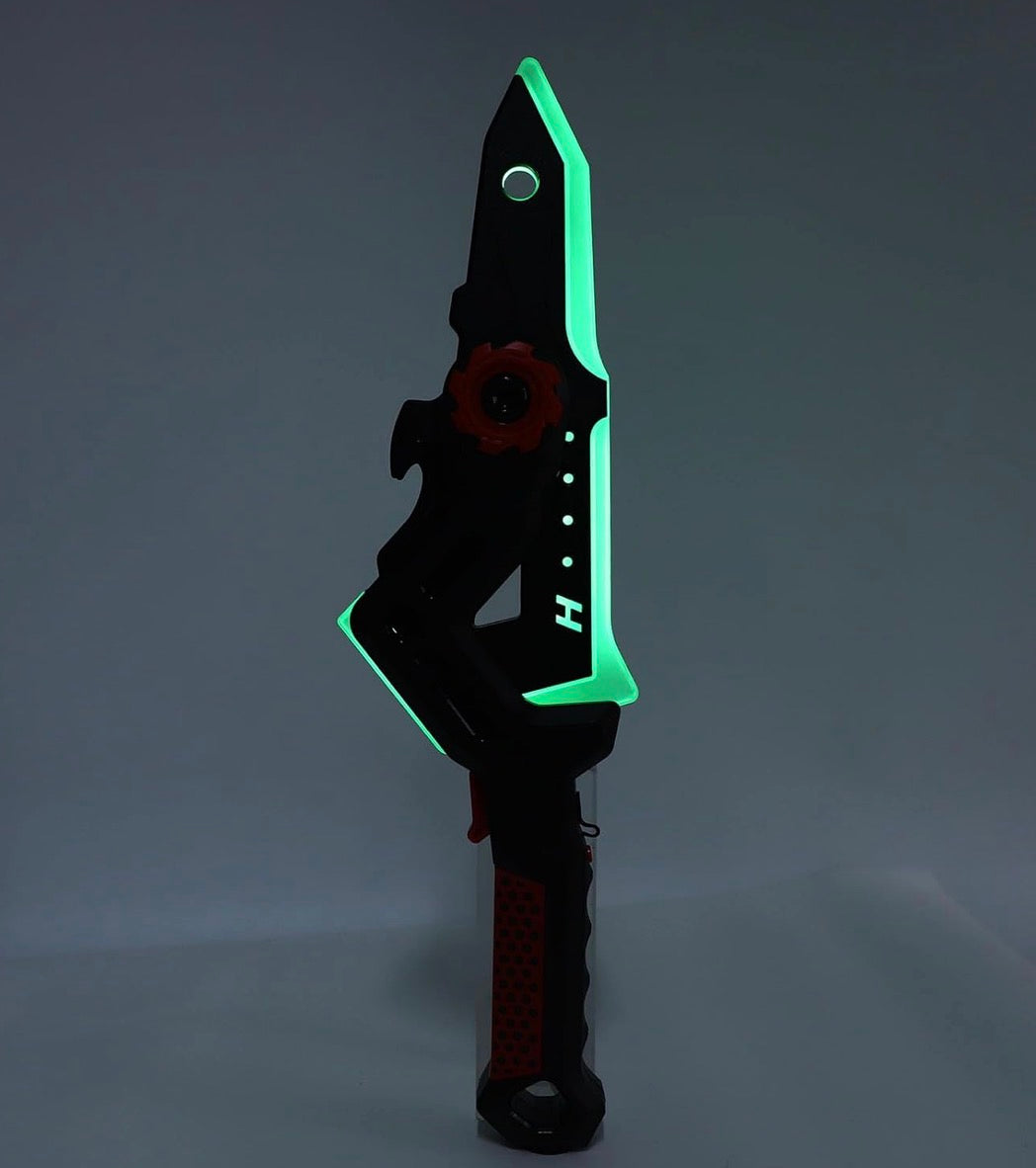 LED Light Up Rotatable Axe Sword Toy with Mist Spray for Birthday Xmas Gift Kids and Adults Plastic