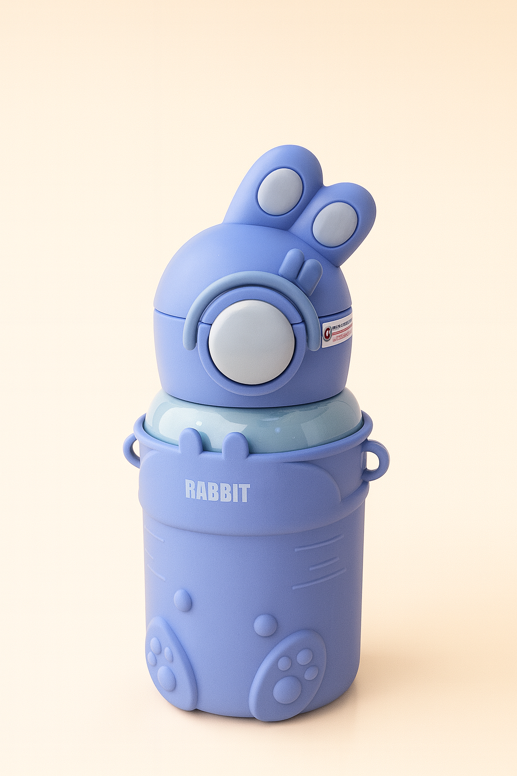 Cute Rabbit Kids Water Bottle – Leak-Proof Flip Cap, Soft Silicone Body, BPA-Free Sipper Bottle for Toddlers & School