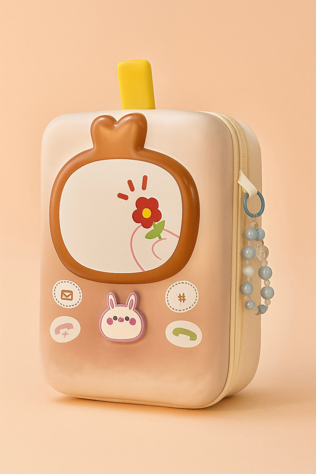 Cute 3D Mobile Design Kids Backpack | EVA Waterproof Cartoon School Bag with Bunny & Phone Buttons | Stylish Lightweight Travel Bag for Boys & Girls | Perfect Birthday Gift