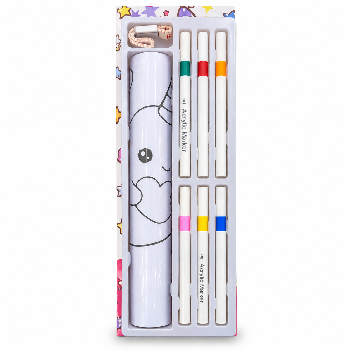 Jumbo Colouring Roll for Kids with 6 Acrylic Markers, Giant DIY Colouring Poster Set, Space & Unicorn Themes, Drawing & Painting Kit, Art and Craft Activity Gift for Boys & Girls (Astronaut/Unicorn)