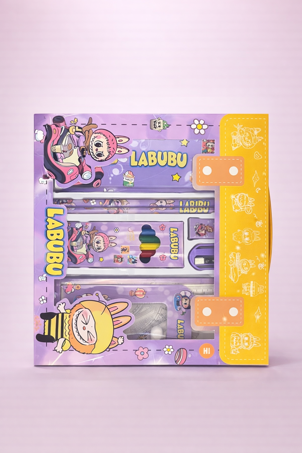 Labubu Cartoon Stationery Set for Kids | Cute Pencil Box with Writing Essentials