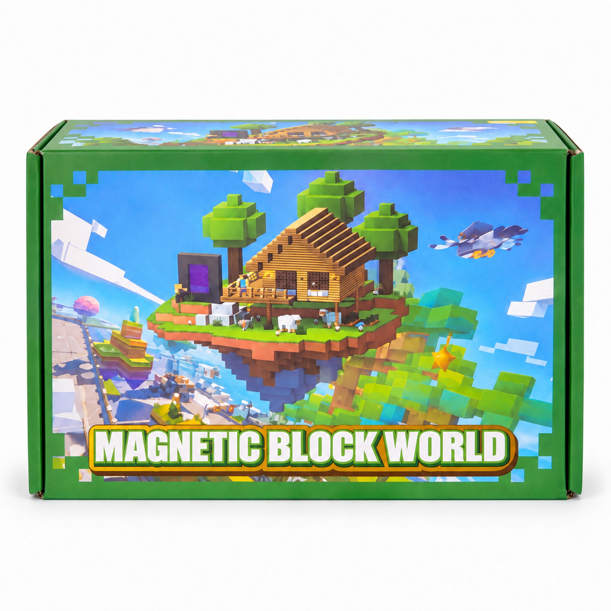 Minecraft Magnetic Block World, Pixel Style Magnetic Building Blocks Set for Kids, Magnetic Cubes Construction Toy, STEM Sensory Learning Toy, Creative Gift for Boys & Girls