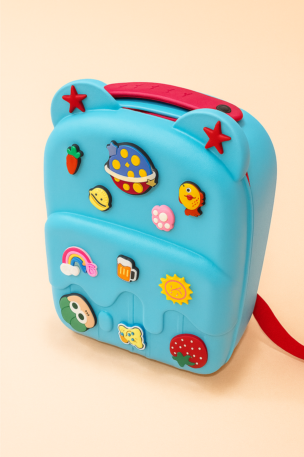 Crocs Backpacks with charms | Kids Crocs Style Backpack | Cute Green EVA Jelly Bag with Bear Ears & Fun Cartoon Charms | Lightweight Waterproof School & Travel Backpack for Boys & Girls