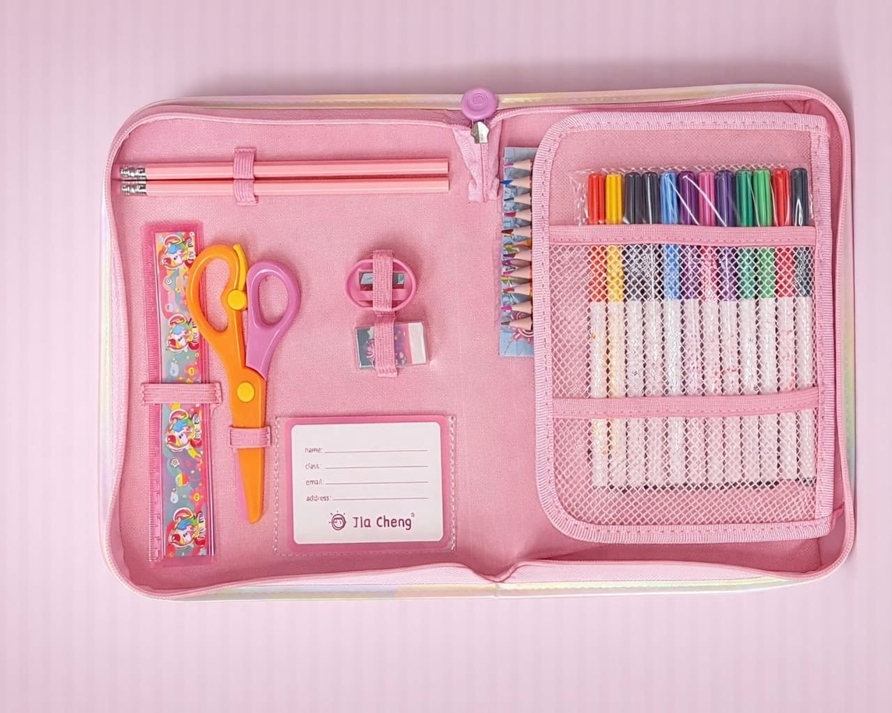 Glitter Art Stationery Kit with Zipper Case | All-in-One Kids School & Drawing Set