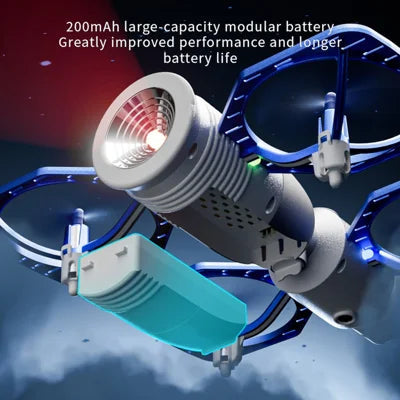 4DRC Mini Drone for Kids with Camera, Space Station Design, 5 LED Lights, Optical Flow Hover, 360° Flips, Headless Mode, One Key Return, Propeller Guards, Remote Control Toy Drone for Boys & Girls