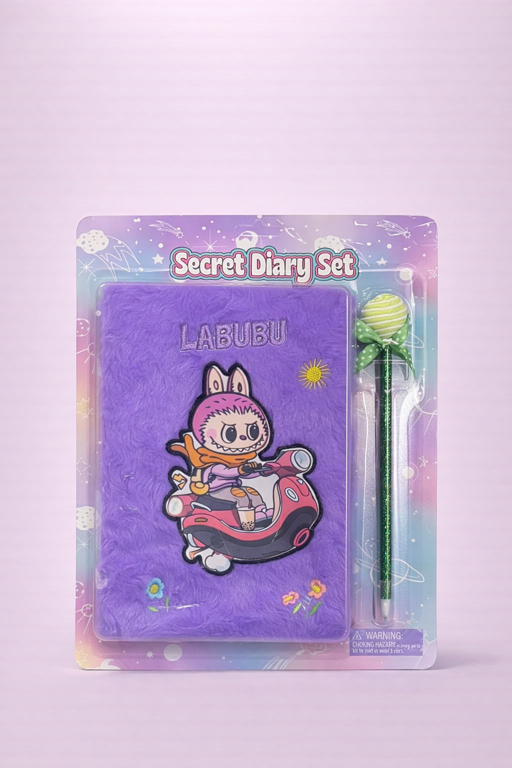 Labubu Secret Diary Set for Kids | Plush Diary with Decorative Pen