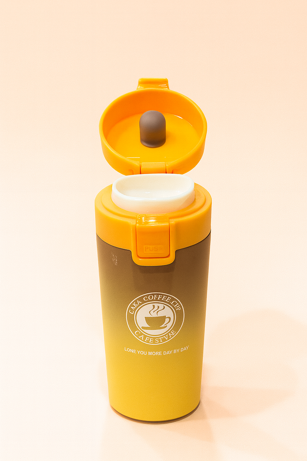 CapeStyle Push-Lock Hot & Cold Coffee Bottle | Vacuum Insulated Travel Mug with One-Touch Lid | Spill-Proof Stainless Steel Thermos for Work, Car & Daily Use