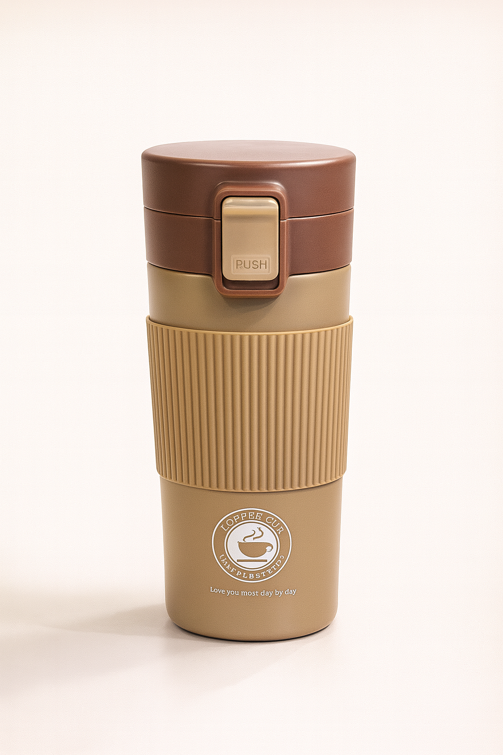 InsulBrew Leak-Proof Coffee Tumbler with Push-Lock Lid | Dual-Tone Travel Cup with Anti-Slip Grip & Heat-Retaining Design | Portable Hot & Cold Beverage Mug for Office, Commute & Outdoor Use