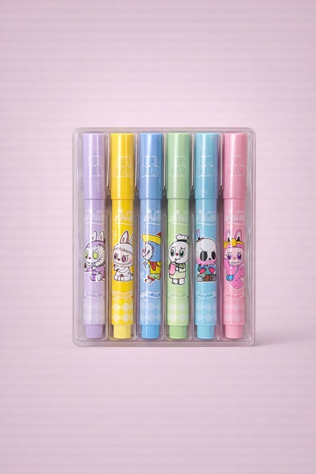 LABUBU Pastel Highlighter Set (6 PCS) | Cute Aesthetic Highlighters for School & Notes
