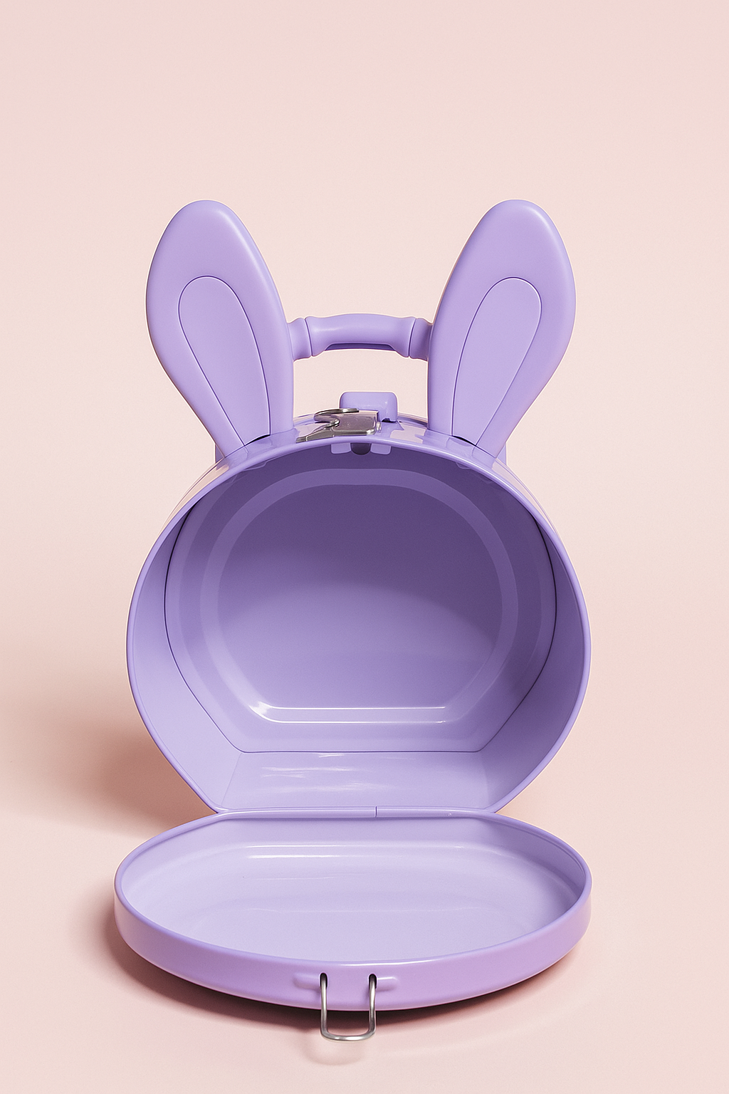 Winky Bunny BankCute Purple Bunny Money Bank for Kids | Adorable Cartoon Coin Box with Handle | Fun Winking Face Design | Durable Plastic Piggy Bank for Boys & Girls