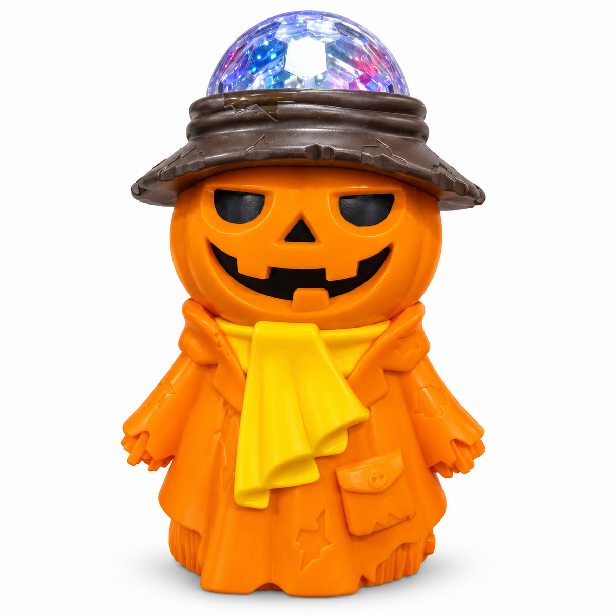 Halloween Disco Light Projector – Pumpkin Scarecrow & Witch Figure with Rotating Crystal Ball LED Light | Colourful Party Light Projection for Halloween Decor, Kids' Room & Spooky Parties (Pumpkin / Witch)