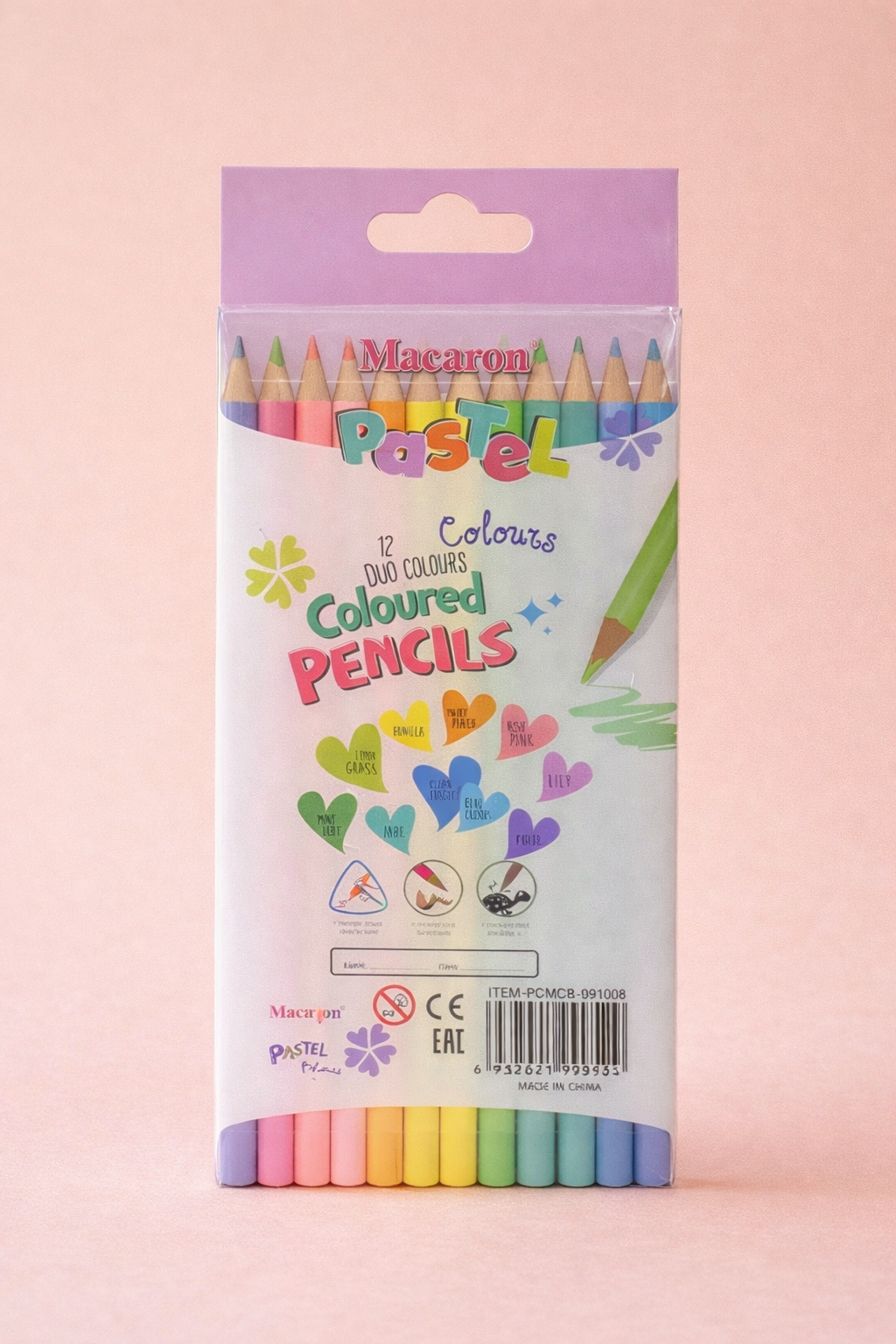 Macaron Pastel Colored Pencils Set – 12 Colors | Soft Shade Colouring Pencils for Kids & Artists