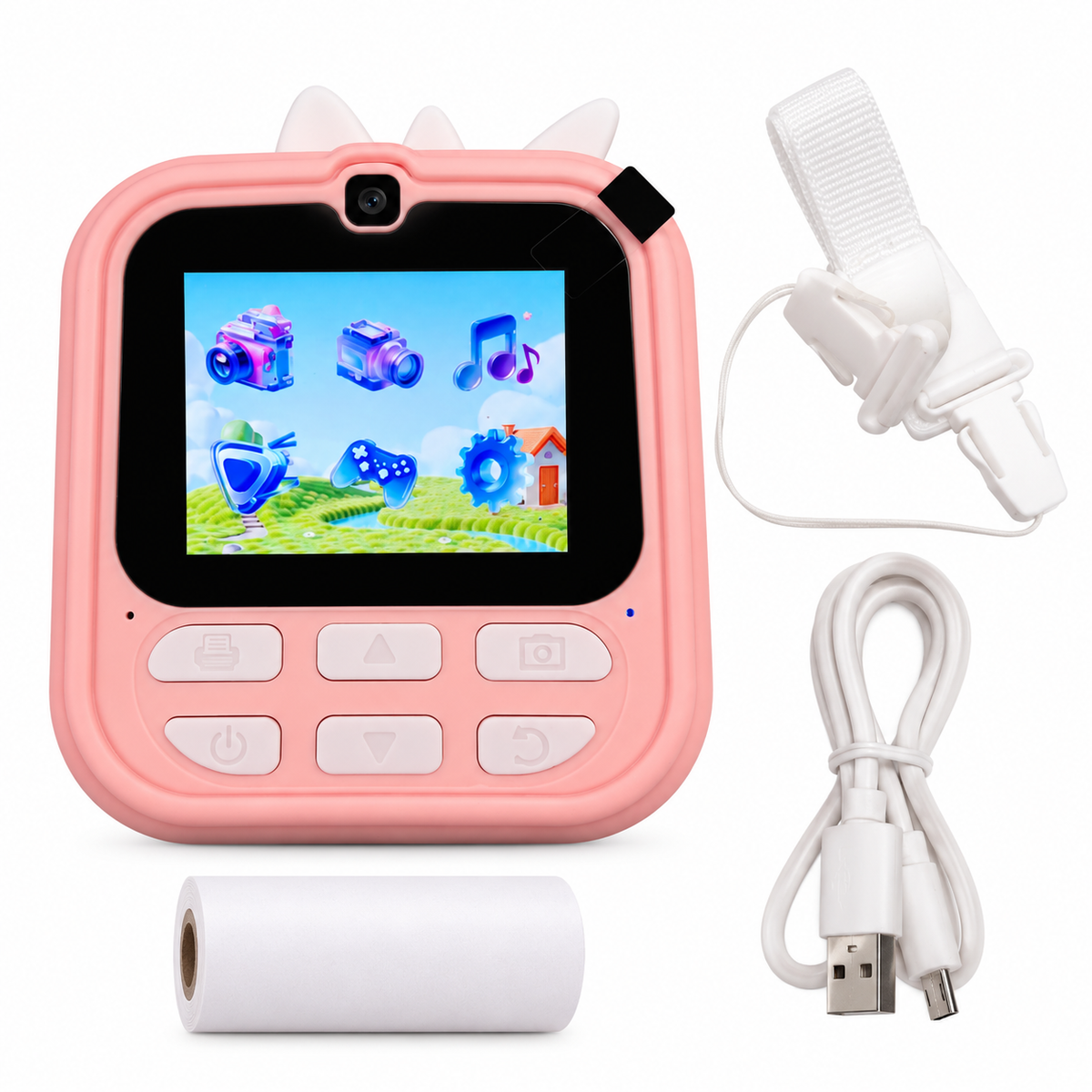 Instant Print Camera for Kids with Selfie Camera, Video, Games & Print Paper Roll