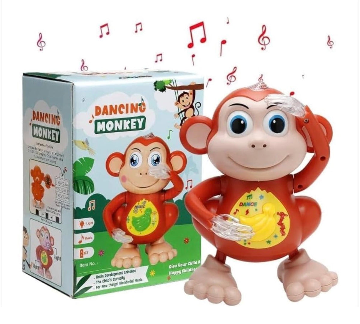 Dancing Monkey Toy for Kids – Musical Walking & Dancing Monkey with Flashing Lights and Fun Music | Battery Operated Light-Up Toy for Babies & Toddlers | Gift for Boys & Girls 1 Year+