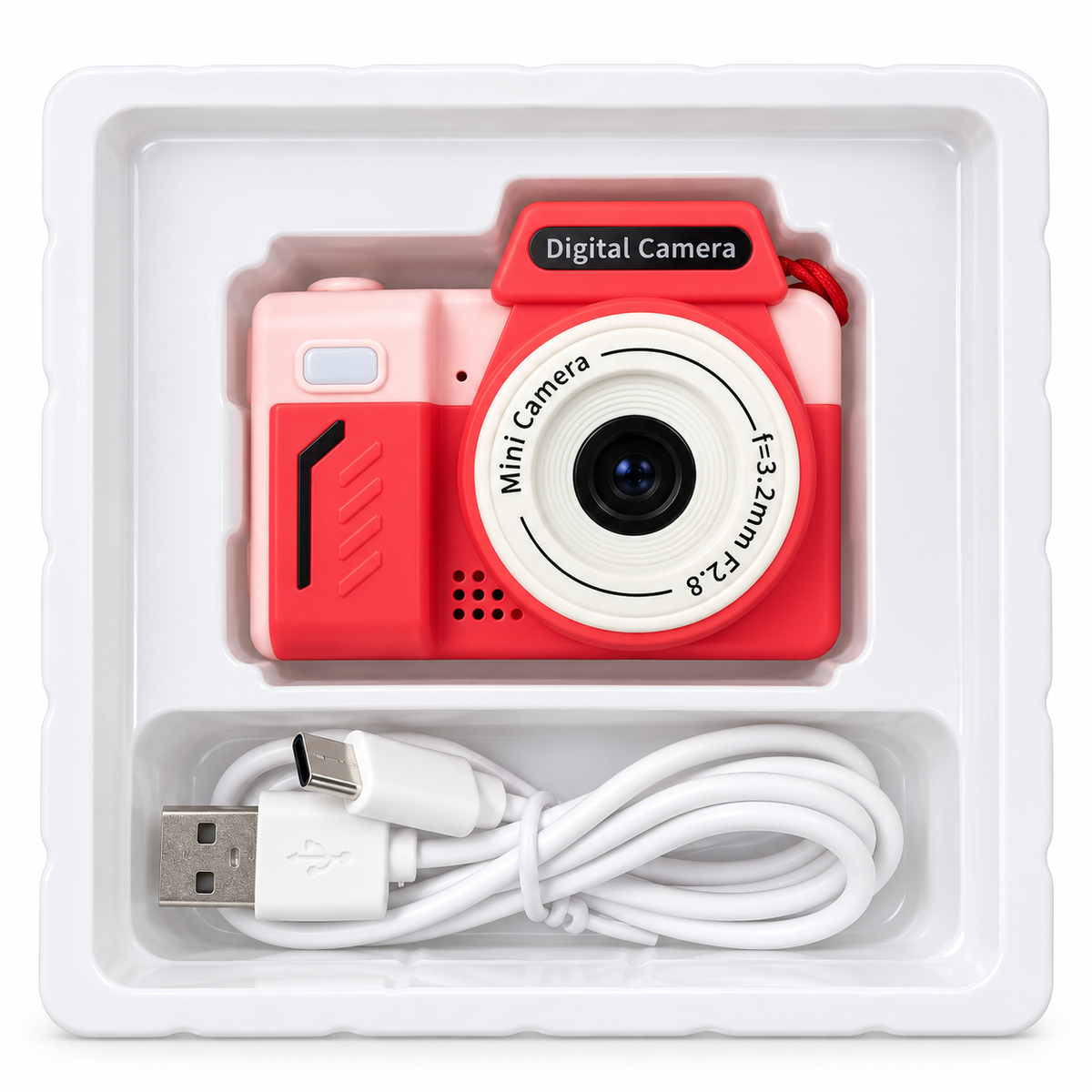 Keychain Digital Camera for Kids with 1.5 Inch Screen, Photo & Video, Flash & Type-C Charging