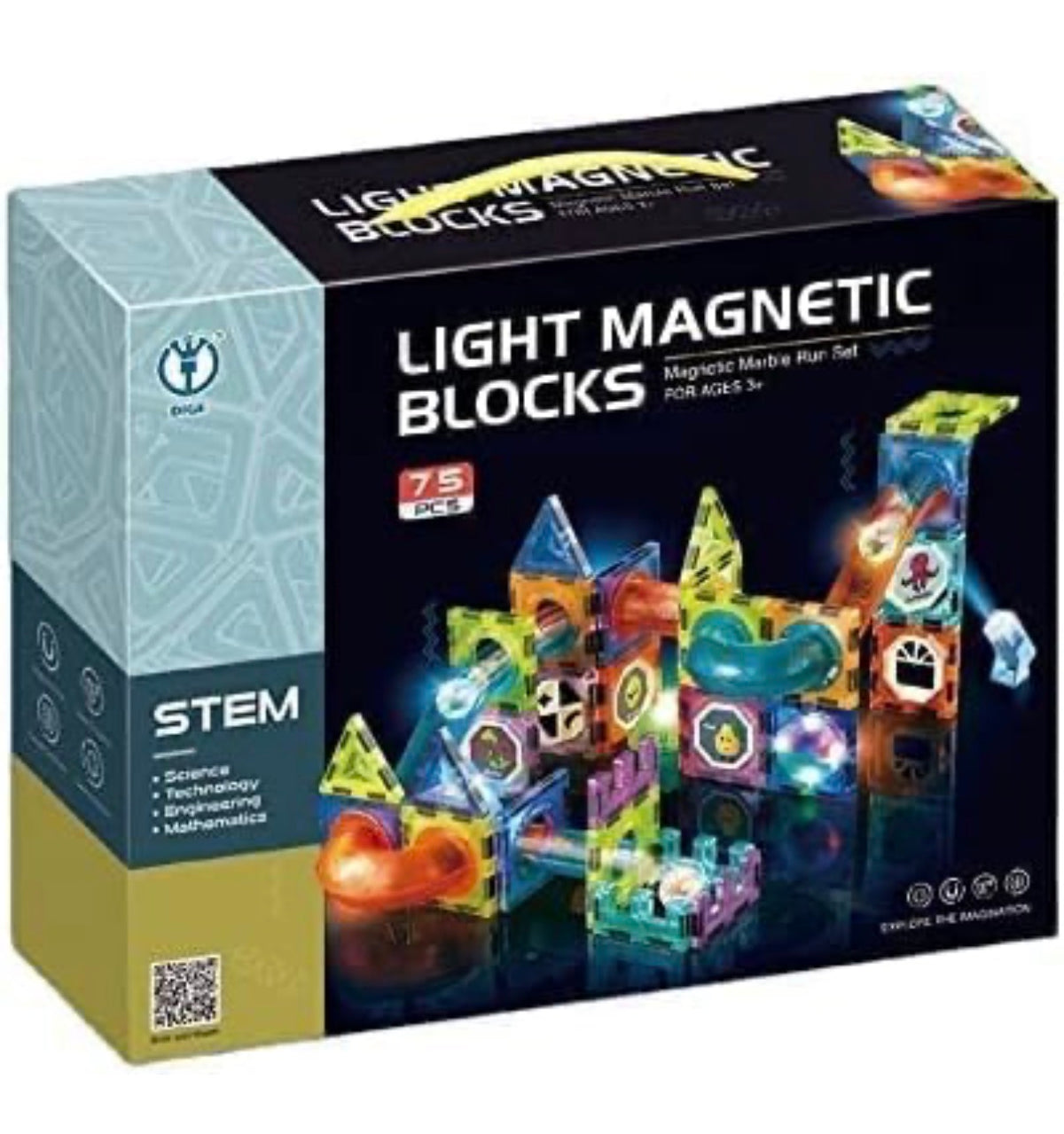 Light-Up Magnetic Marble Run Building Blocks for Kids – 75 Pcs STEM Magnetic Tiles Set with Glowing LED Marbles, Tracks & Tubes | Educational Construction Toy for Boys & Girls 3+ Years

Bullet points