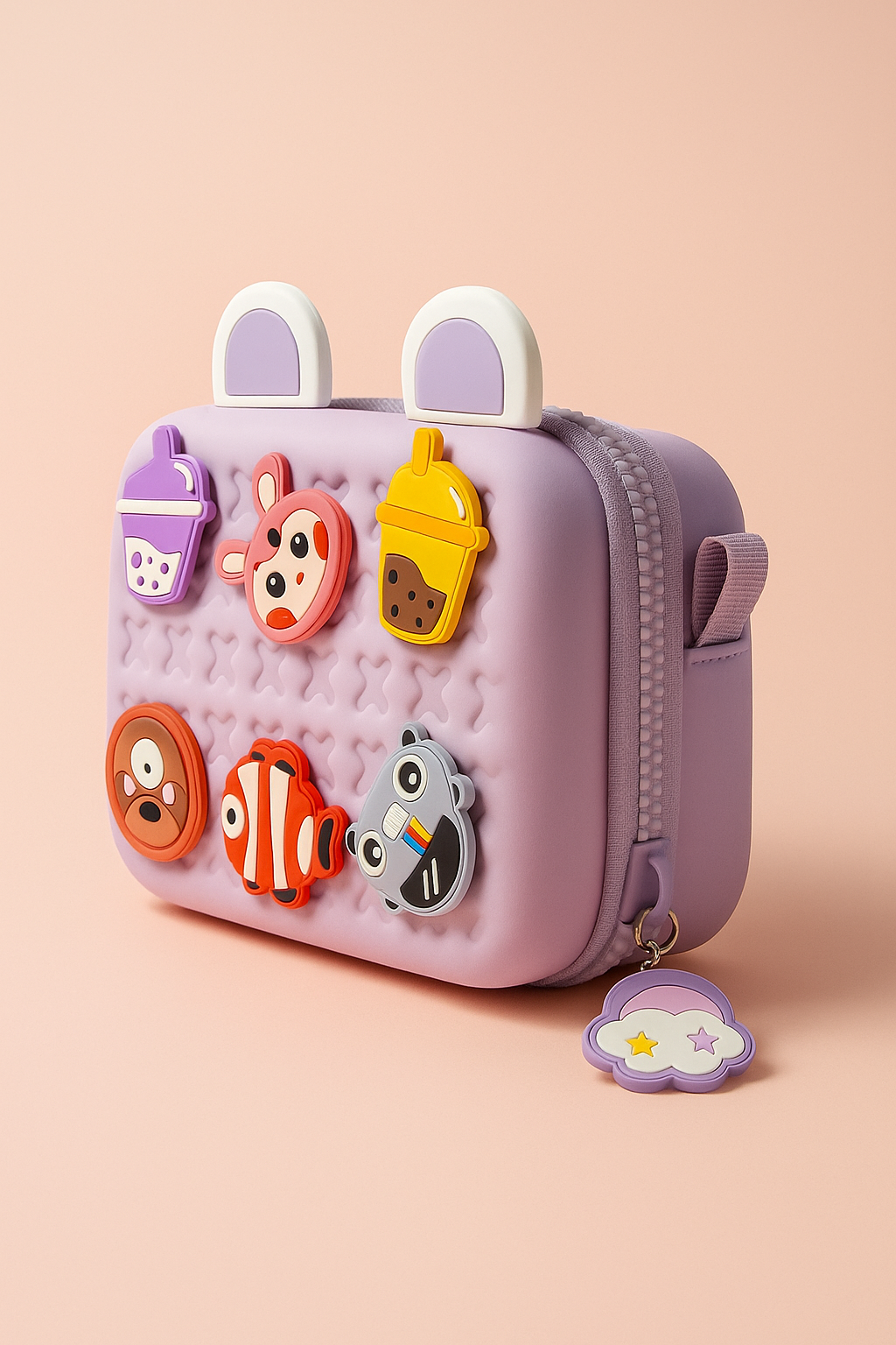 Side Sling Bag with Charms | Crocs Style Kids Sling Bag | Cute EVA Crossbody Bag with Animal Charms | Lightweight Waterproof Jelly Side Bag for Boys & Girls | Fun Travel & Everyday Use Bag