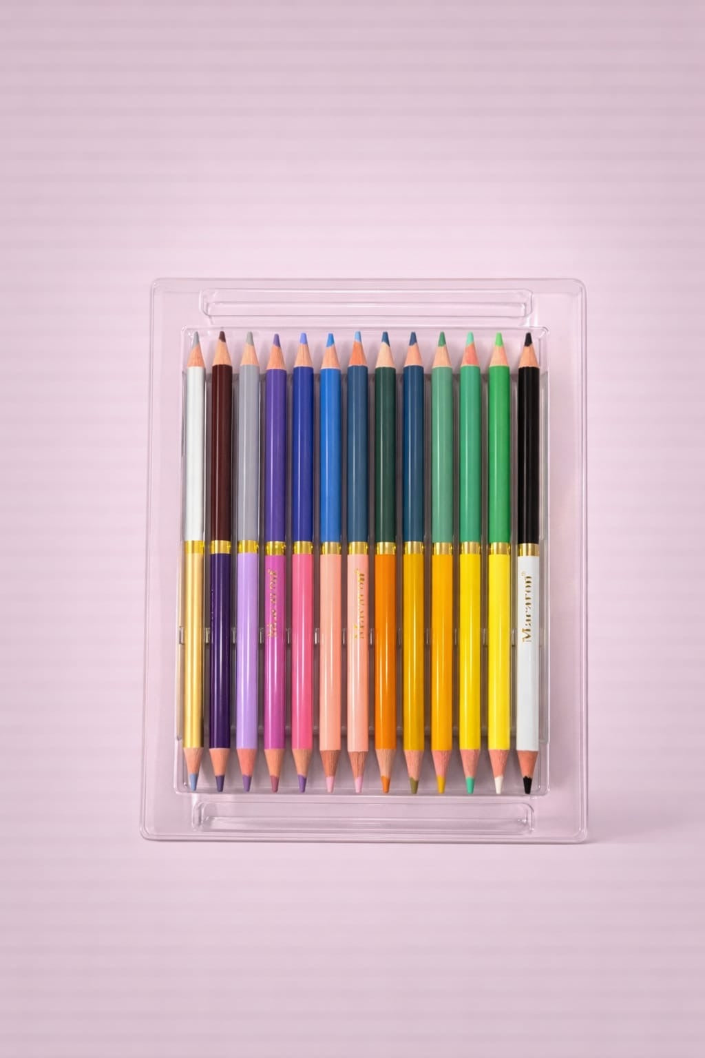 Macaron Double-Color Colored Pencils Set (26 Colors) | Soft Core, Smooth Tip Art Pencils for Kids & Artists