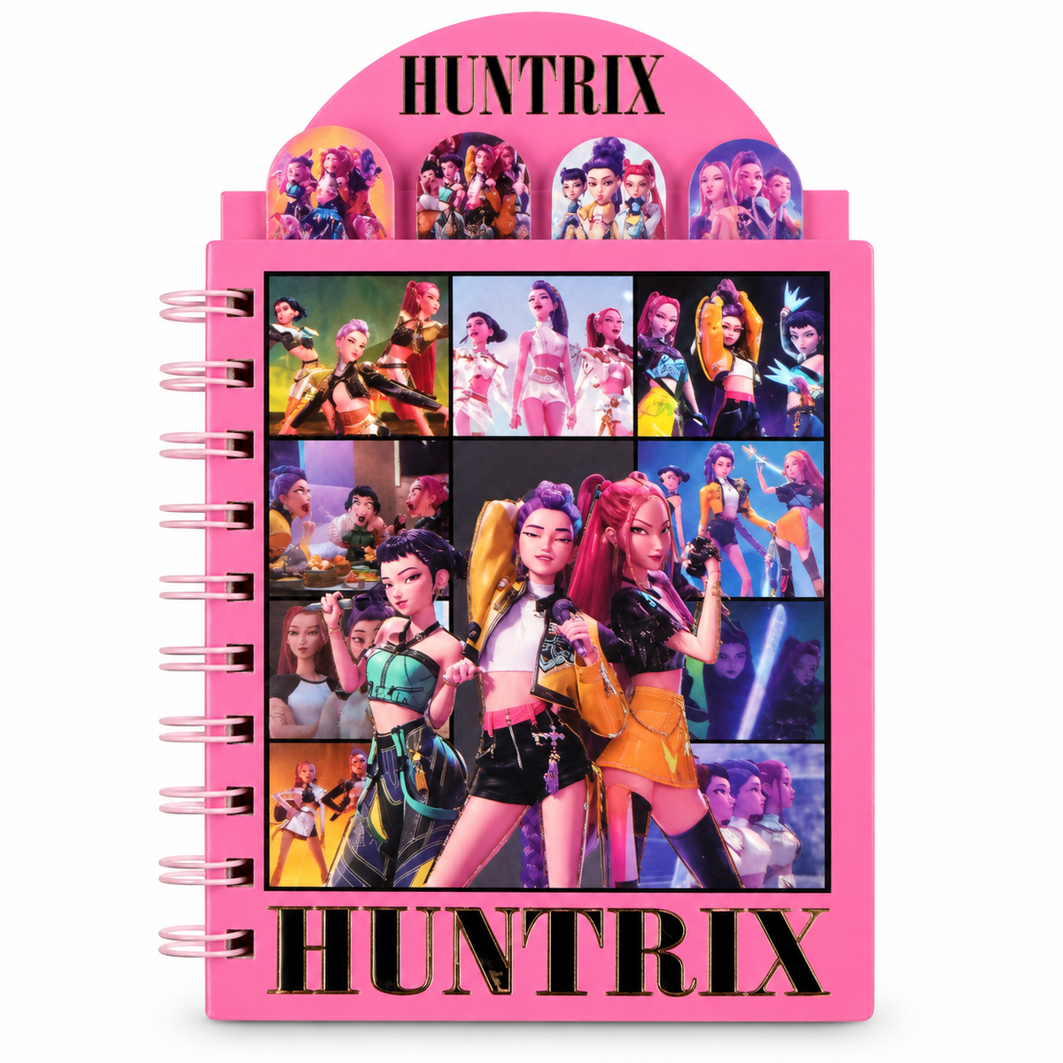 KPop Demon Hunters Mini Spiral Notebook with Tab Dividers, Huntrix Illustrated Pages
