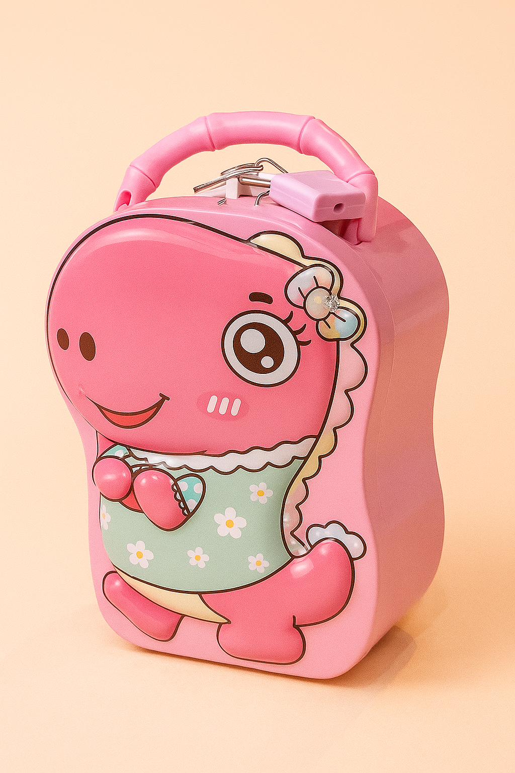 Dinosaur Shape Money Bank | Cute Green Dino Coin Box with Lock for Kids | Fun Piggy Bank Gift for Boys & Girls