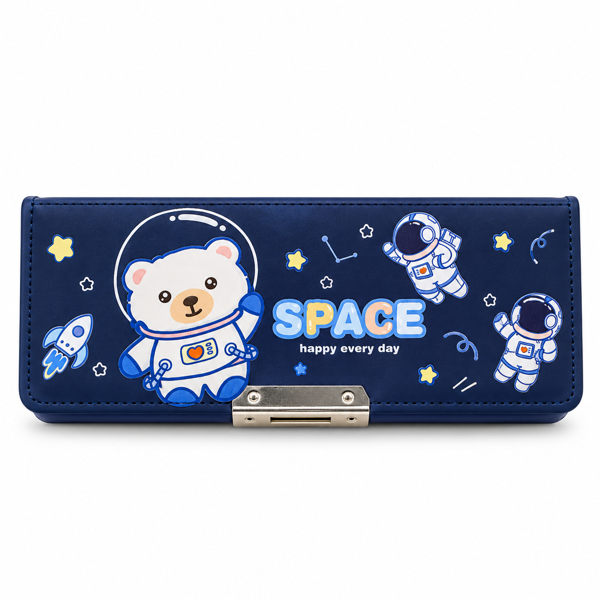 Pencil Box for Girls, Double-Sided Pencil Case with Sharpener & Timetable