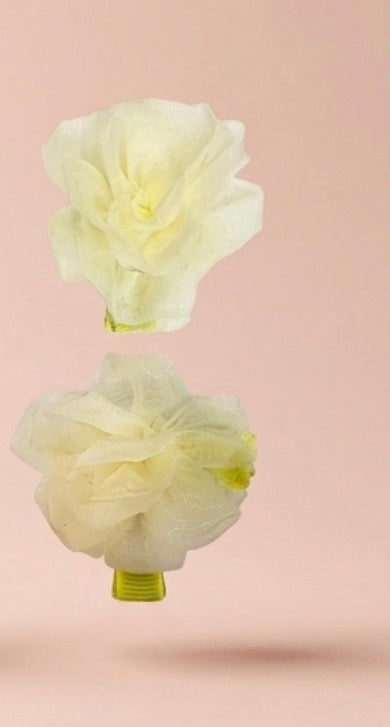 Chiffon Flower Hair Clip for Girls – Double Ruffle Organza Blossom Clip | Soft & Lightweight | Pastel Lavender & More Colours | Kids & Teen Hair Accessory | Festive, Party & Everyday Wear | Birthday Gift