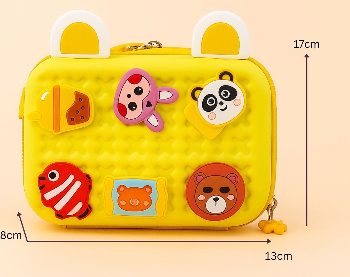 Side Sling Bag with Charms | Crocs Style Kids Sling Bag | Cute EVA Crossbody Bag with Animal Charms | Lightweight Waterproof Jelly Side Bag for Boys & Girls | Fun Travel & Everyday Use Bag