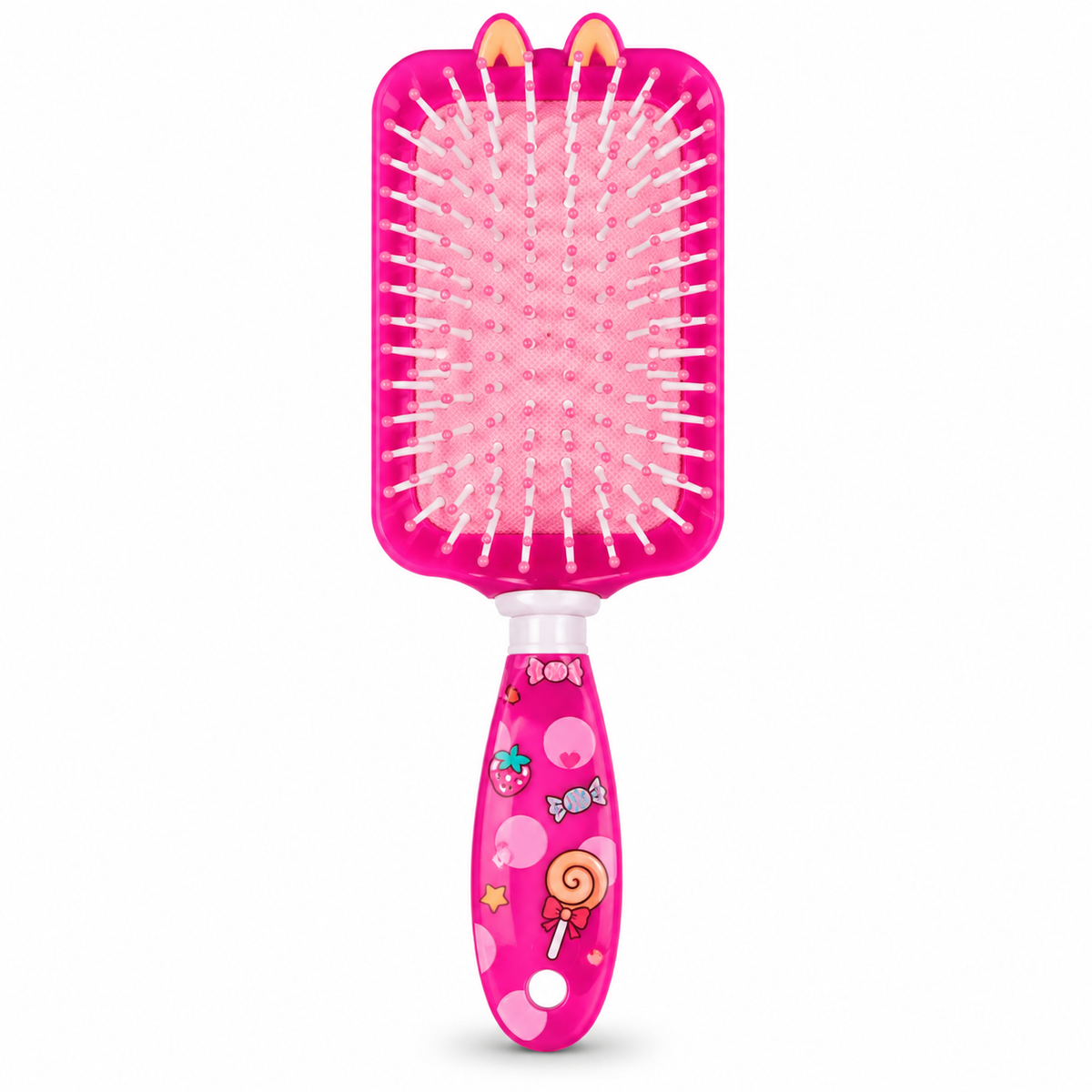 Kids Hair Brush with 3D Cute Monster Character, Paddle Detangling Brush for Girls, Scalp Massage Hairbrush with Soft Cushion & Ball-Tip Bristles, Cartoon Design Hair Comb, Return Gift (Pink/Purple/Rose)