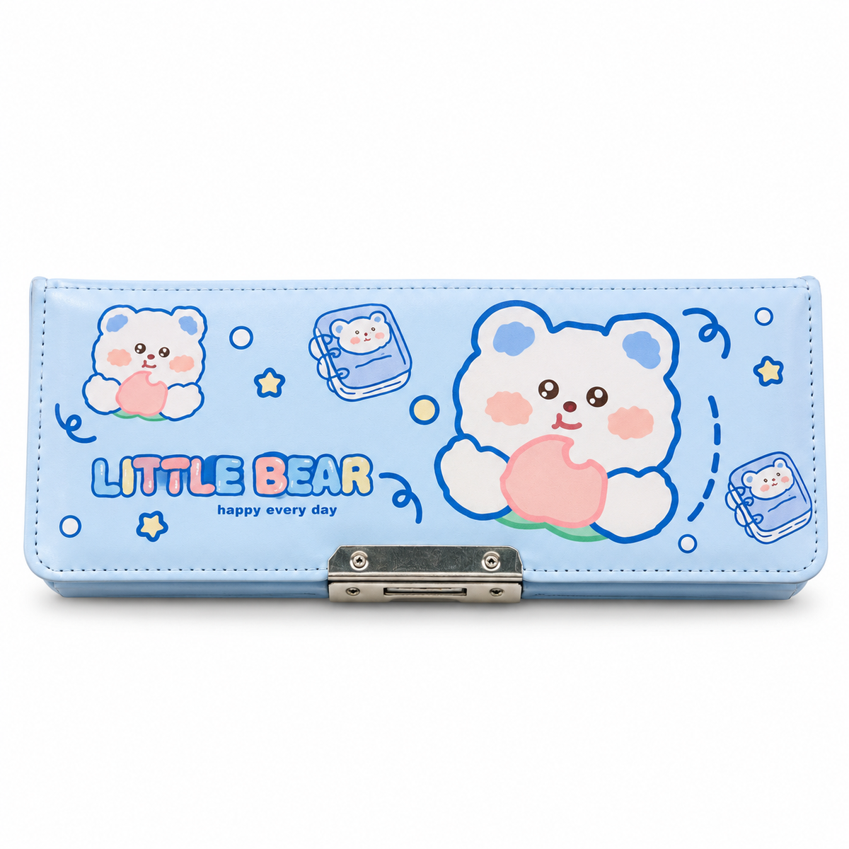 Pencil Box for Girls, Double-Sided Pencil Case with Sharpener & Timetable